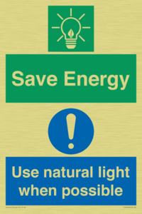 Save Energy - Use natural light when possible